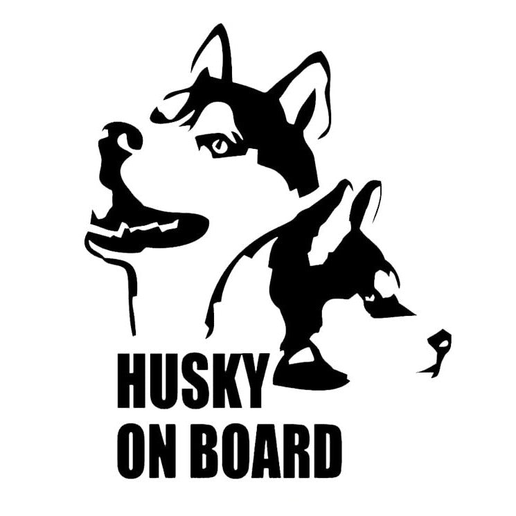 Husky On Board 'Two Dogs' Vinyl Car Sticker