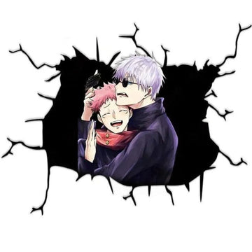 Jujutsu Kaisen 'Itadori and Gojo | Hugging' Car Window Vinyl Sticker