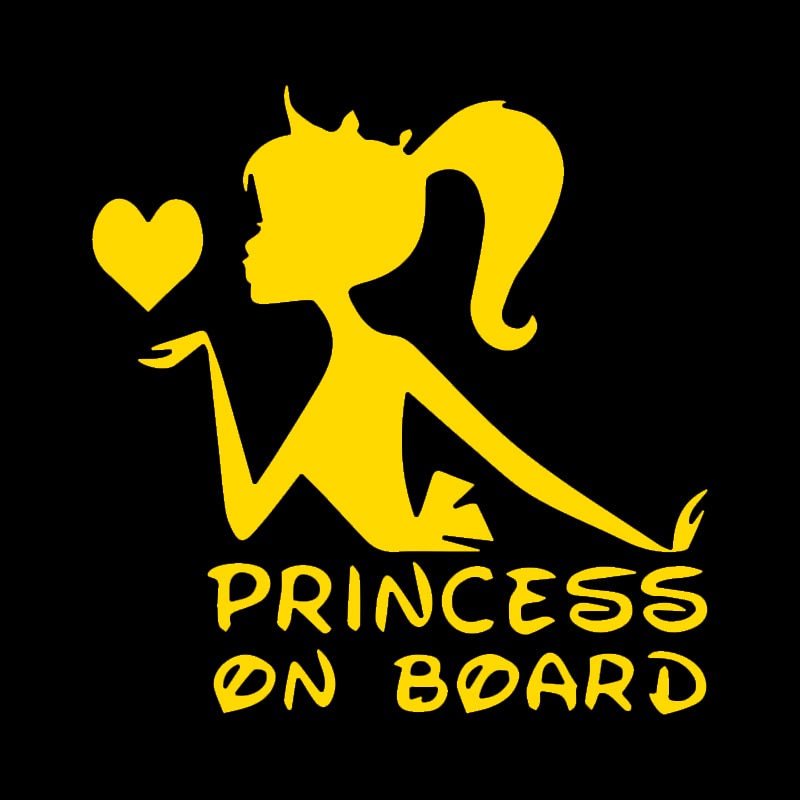 Princess On Board 'Blowing Heart' Vinyl Car Sticker