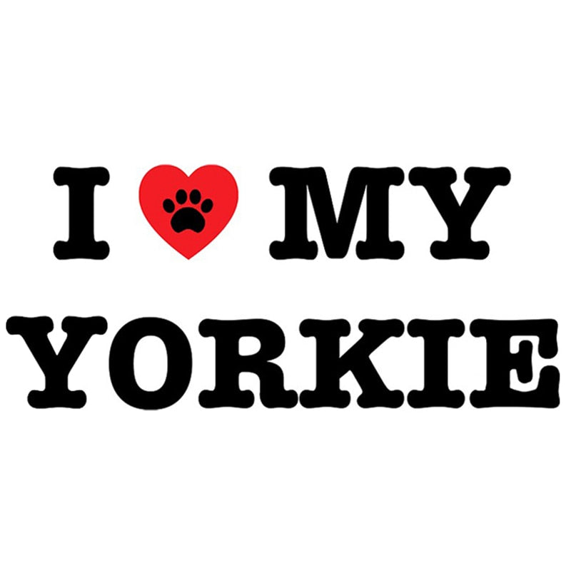 I Love My Yorkie 'Dog Paw' Vinyl Car Sticker
