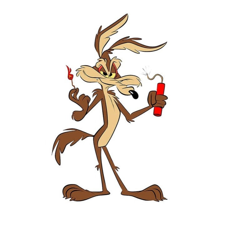 Looney Tunes 'Coyote | Lighting a Dynamite | Right' Vinyl Car Sticker