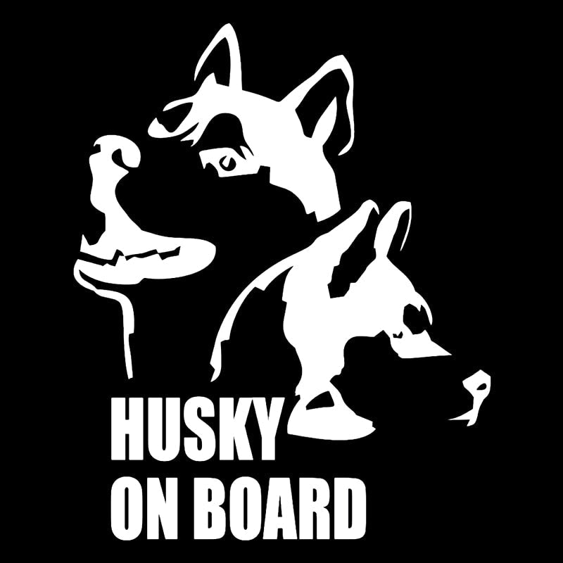 Husky On Board 'Two Dogs' Vinyl Car Sticker