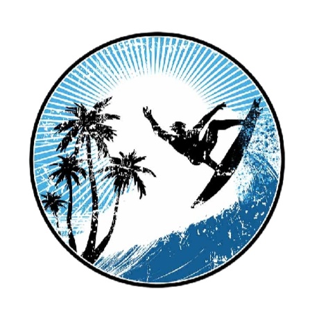 Cool 'Surfing' Vinyl Car Sticker