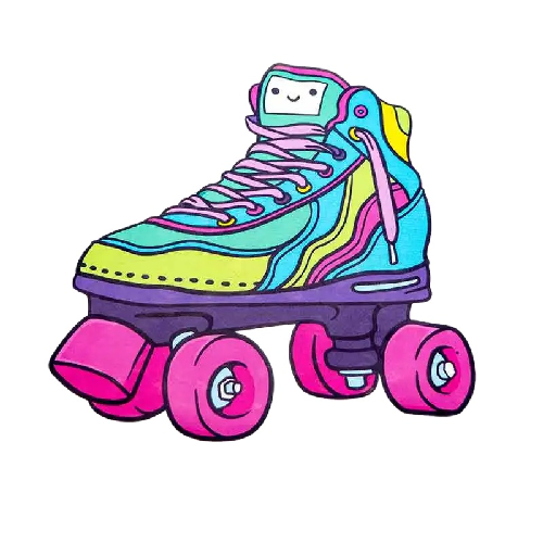 Cute 'Colorful Roller Skate' Vinyl Car Sticker