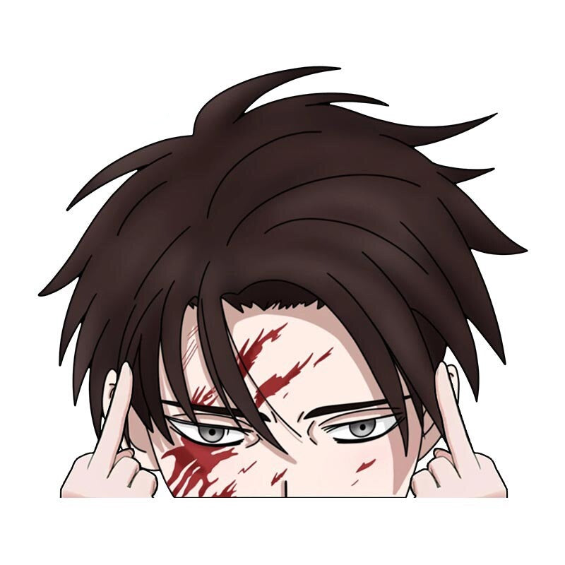 Attack on Titan 'Levi | F U' Vinyl Car Peeker Sticker