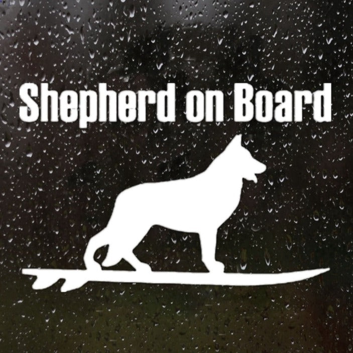 Shepherd On Board 'Surfing' Vinyl Car Sticker