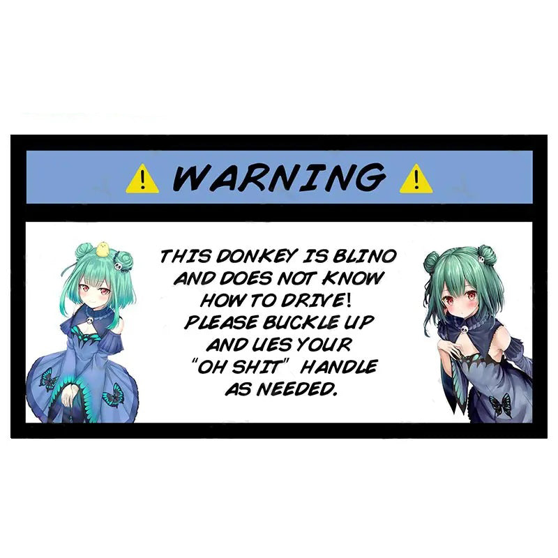 Virtual YouTuber 'Uruha Rushia | Warning Sign' Vinyl Car Sticker