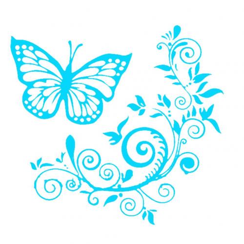 Cute 'Butterfly And Flower' Vinyl Car Sticker