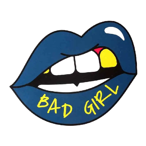 Blue Lips 'Bad Girl' Vinyl Car Sticker