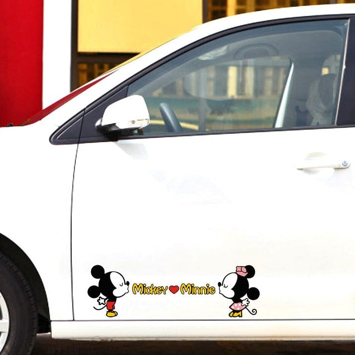 Mickey Mouse 'Mickey Loves Minnie' Vinyl Car Sticker