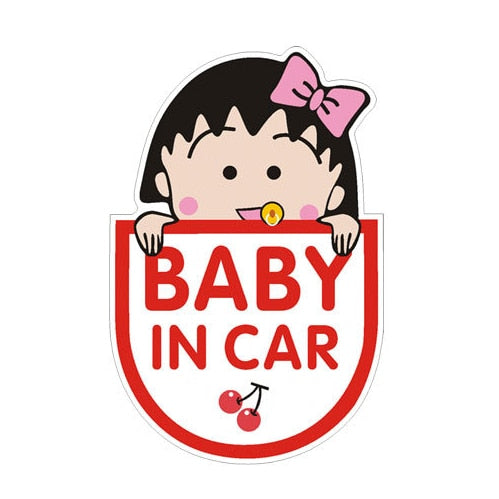 Baby In Car 'Chibi Maruko-Chan | Cherry | Peeking' Vinyl Car Sticker