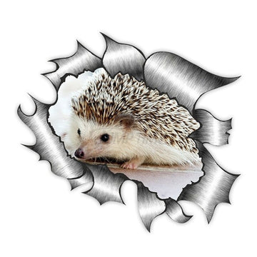 Ripped Torn Hole 'Cute Hedgehog | Peeking' Vinyl Car Sticker