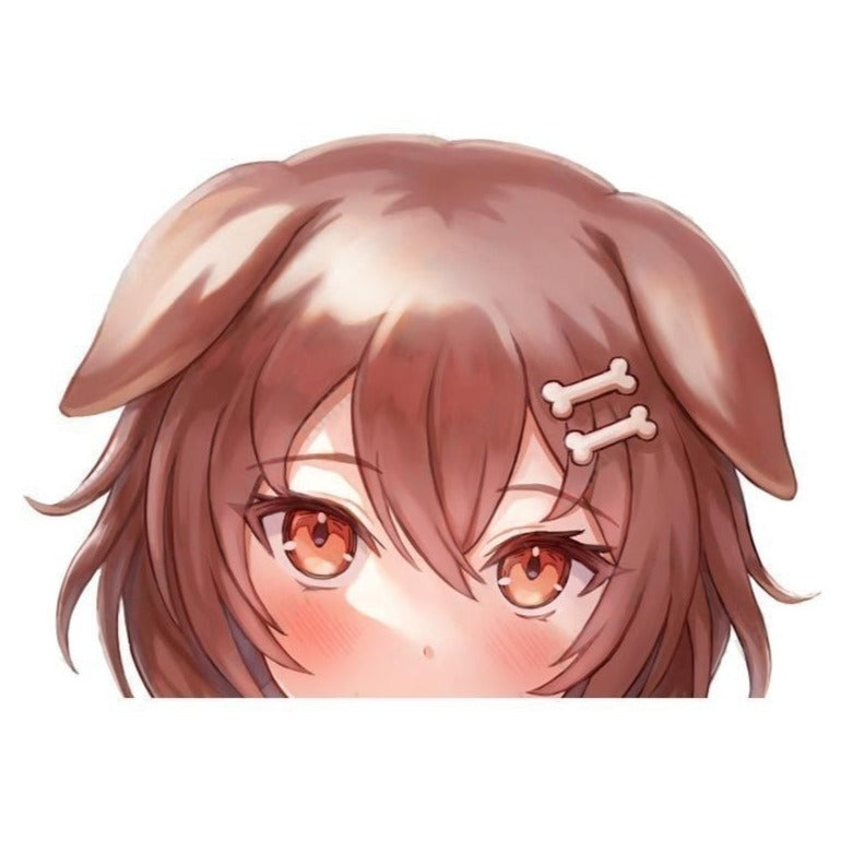 Virtual YouTuber 'Young Inugami Korone | Fierce' Vinyl Car Peeker Sticker