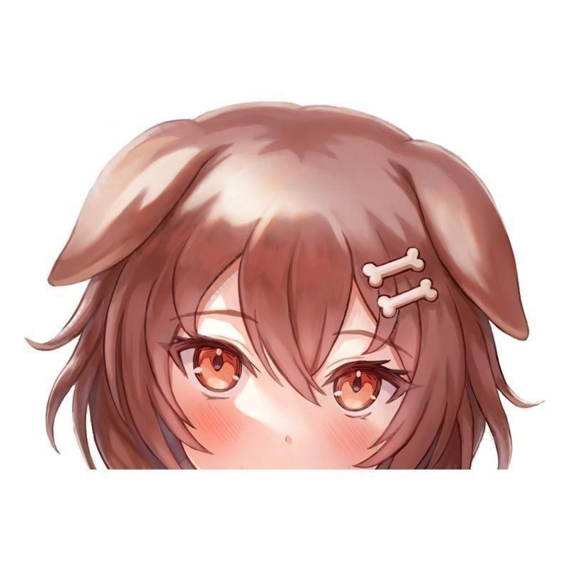 Virtual YouTuber 'Young Inugami Korone | Fierce' Vinyl Car Peeker Sticker