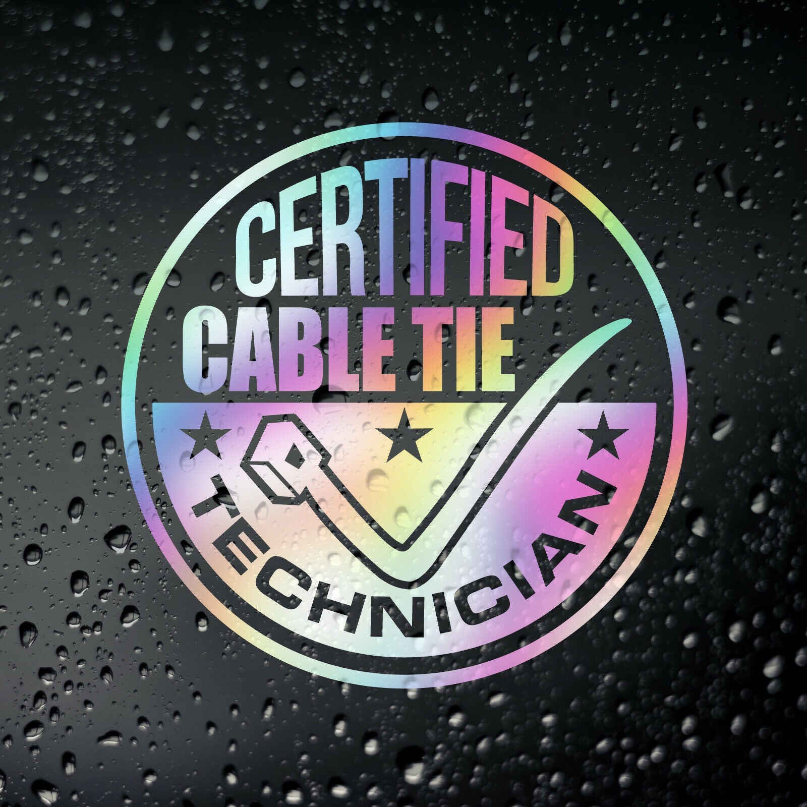 Certified Cable Tie Technician 'Allen Wrench' Vinyl Car Sticker