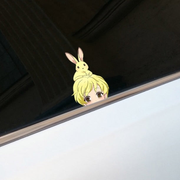 Fruits Basket 'Momiji And Bunny | Blushed' Vinyl Car Peeker Sticker