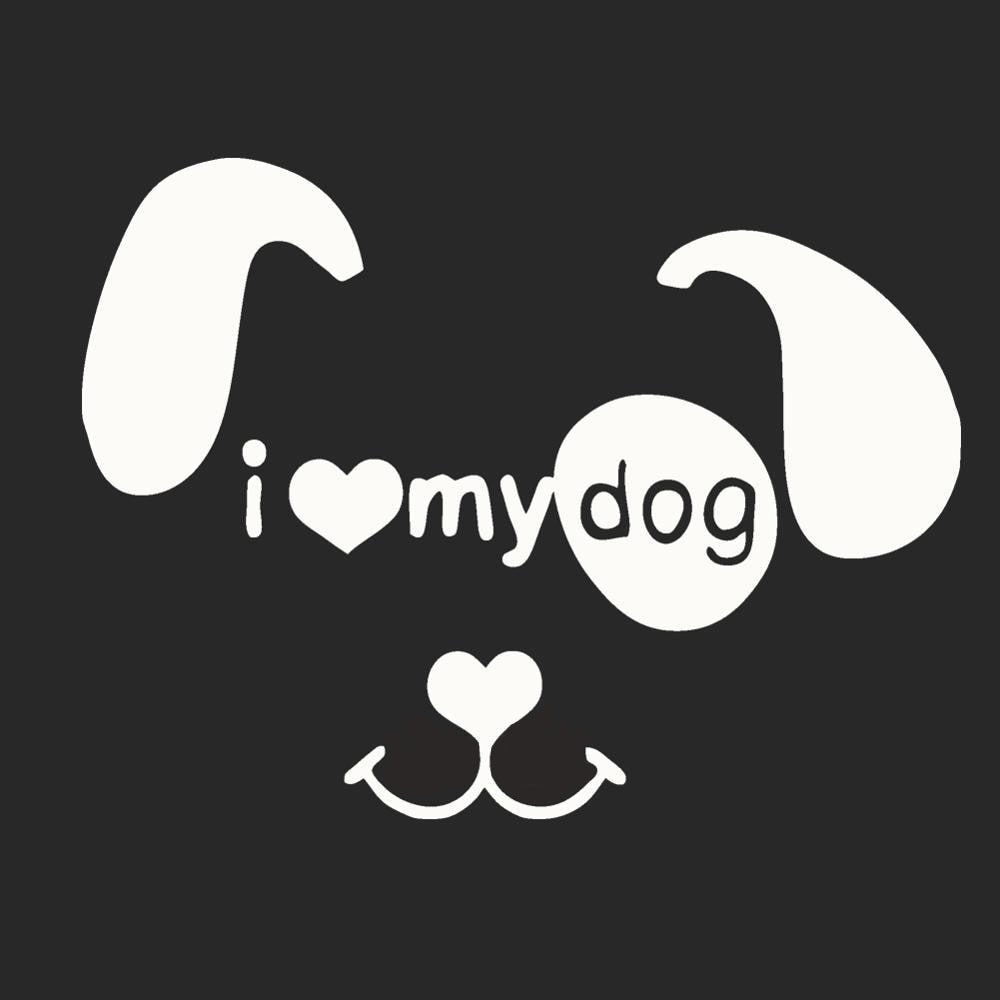 Dog Face 'I Love My Dog' Vinyl Car Sticker