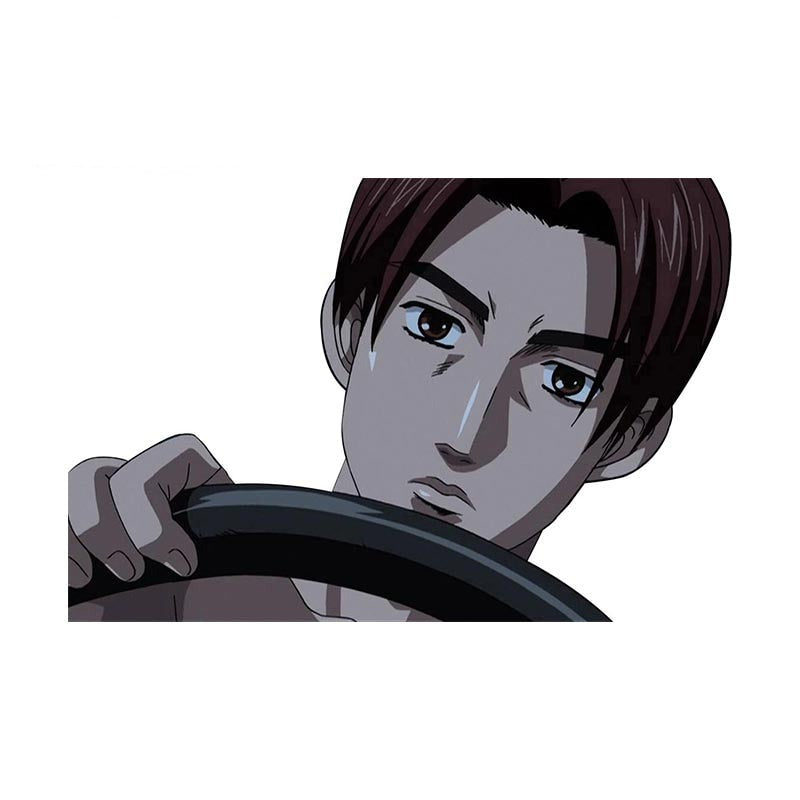 Initial D 'Takumi | Serious' Vinyl Car Peeker Sticker