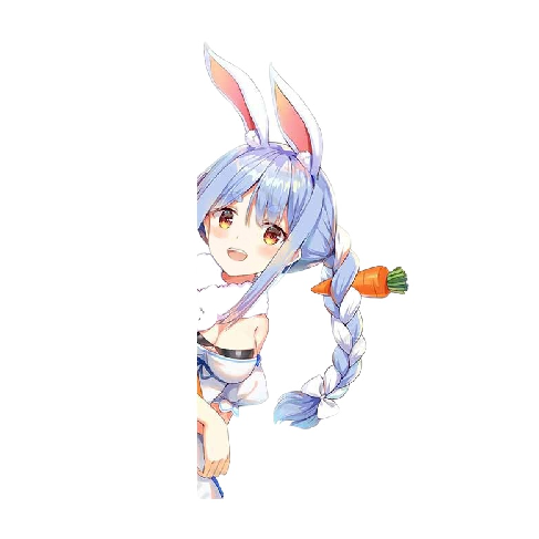 Virtual YouTuber 'Usada Pekora | Amazed' Vinyl Car Peeker Sticker