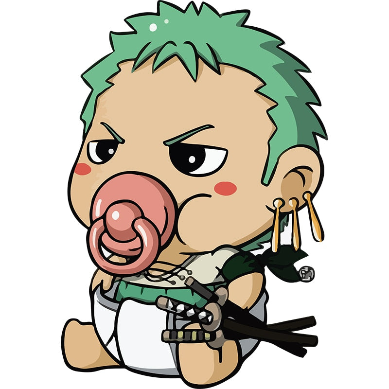 One Piece 'Baby Zoro | Sucking Pacifier' Vinyl Car Sticker