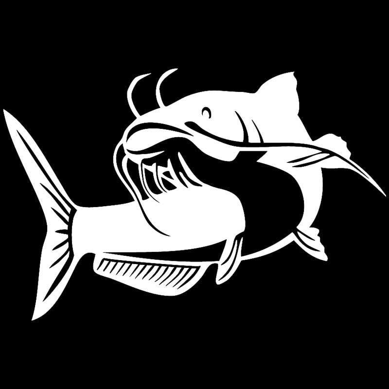 Catfish 'Swim Right' Vinyl Car Sticker