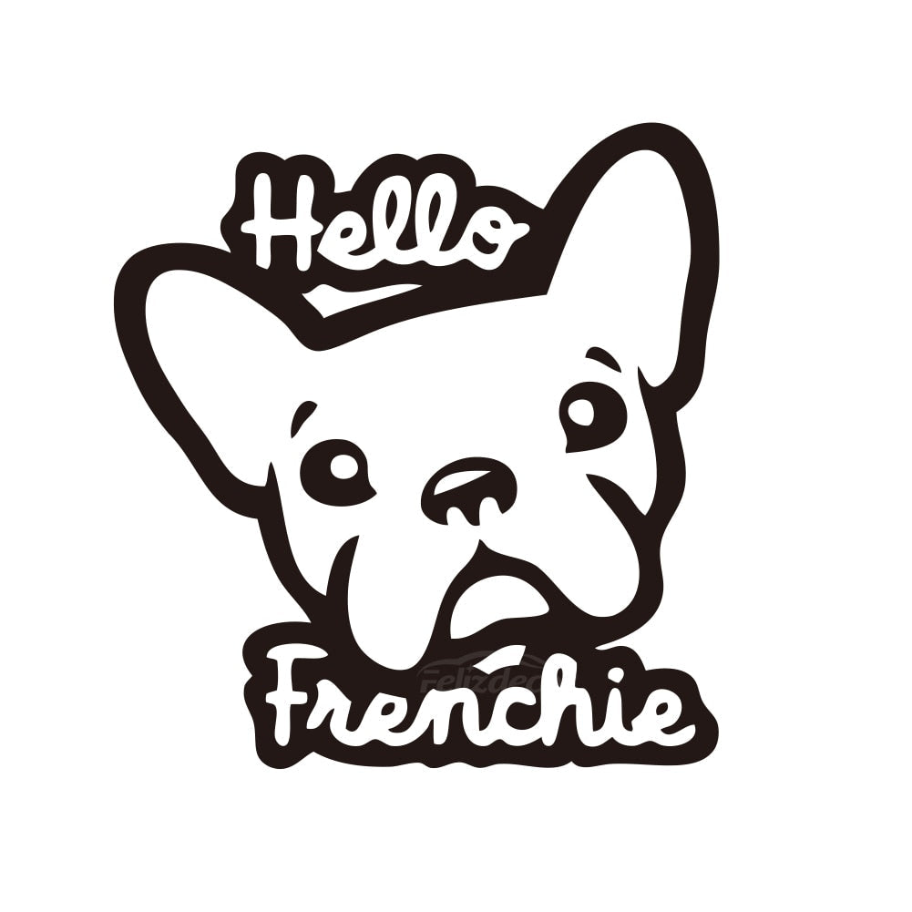 Cute 'Hello Frenchie' Vinyl Car Stickers