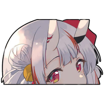 Virtual YouTuber 'Nakiri Ayame | Lonely' Vinyl Car Peeker Sticker