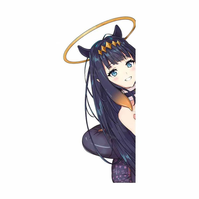 Virtual YouTuber 'Ninomae Ina'nis | Happy' Vinyl Car Peeker Sticker