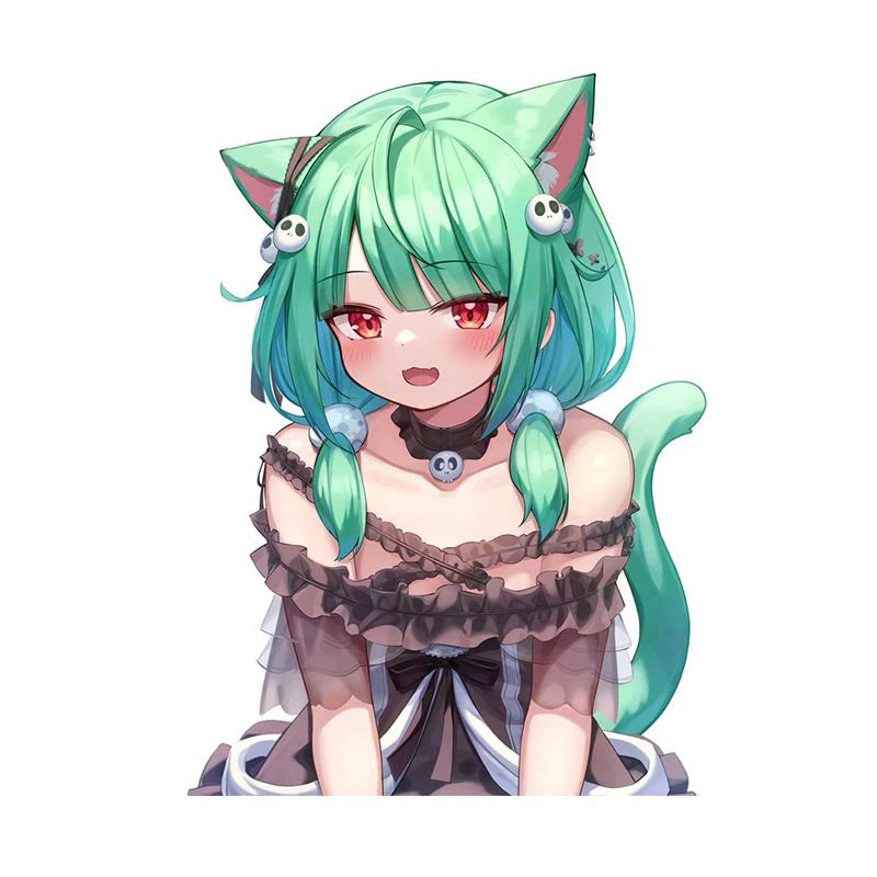 Virtual YouTuber 'Uruha Rushia | Cat Ears' Vinyl Car Sticker