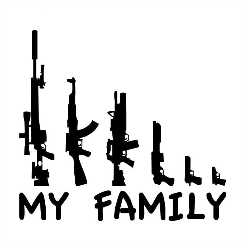 Military Tactical 'My Family | Tactical Guns' Vinyl Car Sticker