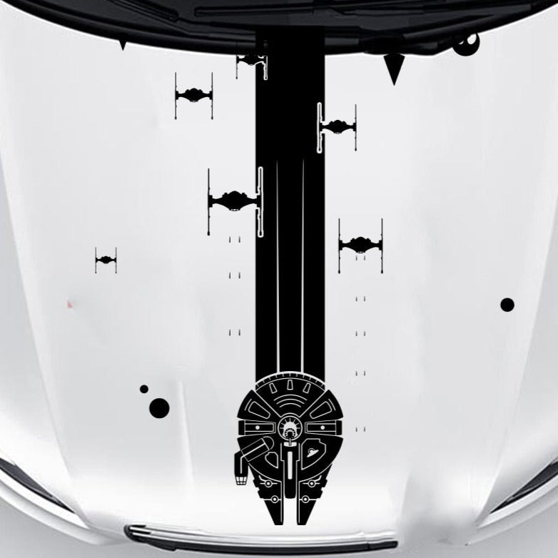 Star Wars 'Millennium Falcon And Tie Fighters' Vinyl Car Sticker