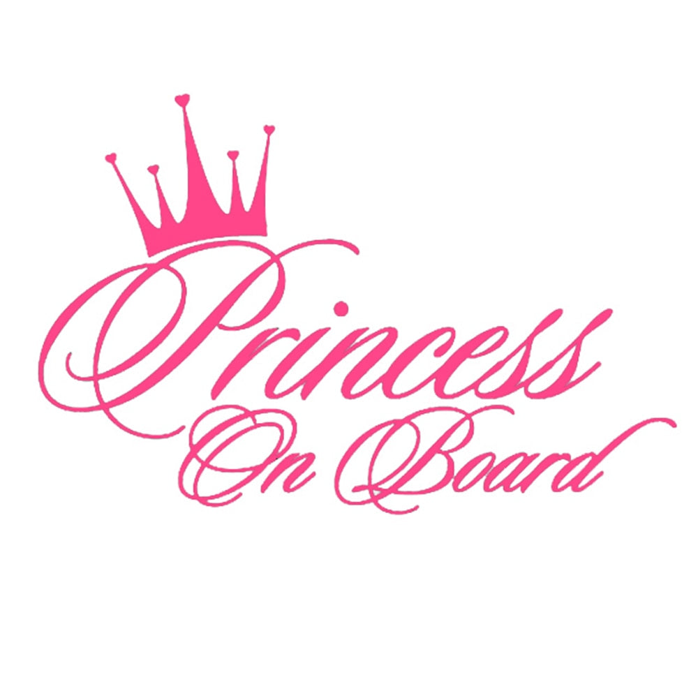Princess On Board 'Cute Pink Crown' Vinyl Car Sticker