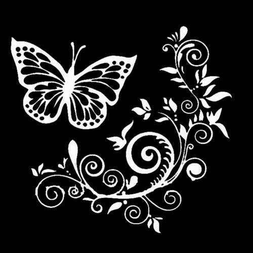 Cute 'Butterfly And Flower' Vinyl Car Sticker