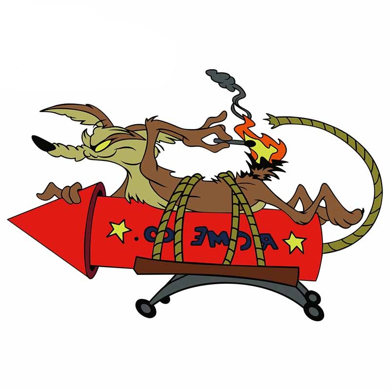 Looney Tunes 'Coyote | Aiming Rocket | Left' Vinyl Car Sticker