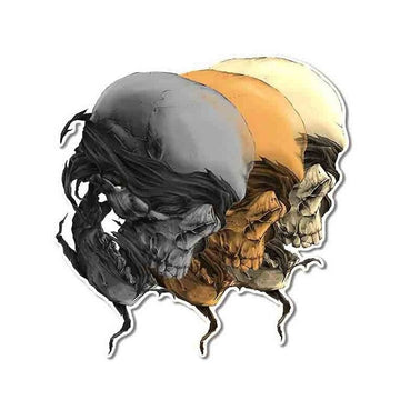 Three Creepy Skulls 'Blindfolded' Vinyl Car Sticker