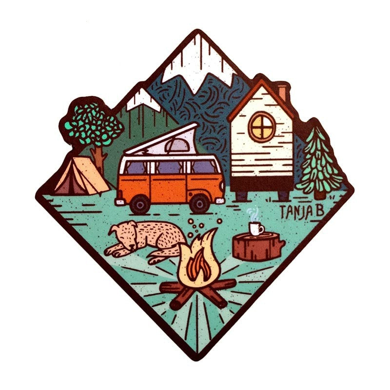 Travel 'Camping Life' Vinyl Car Sticker