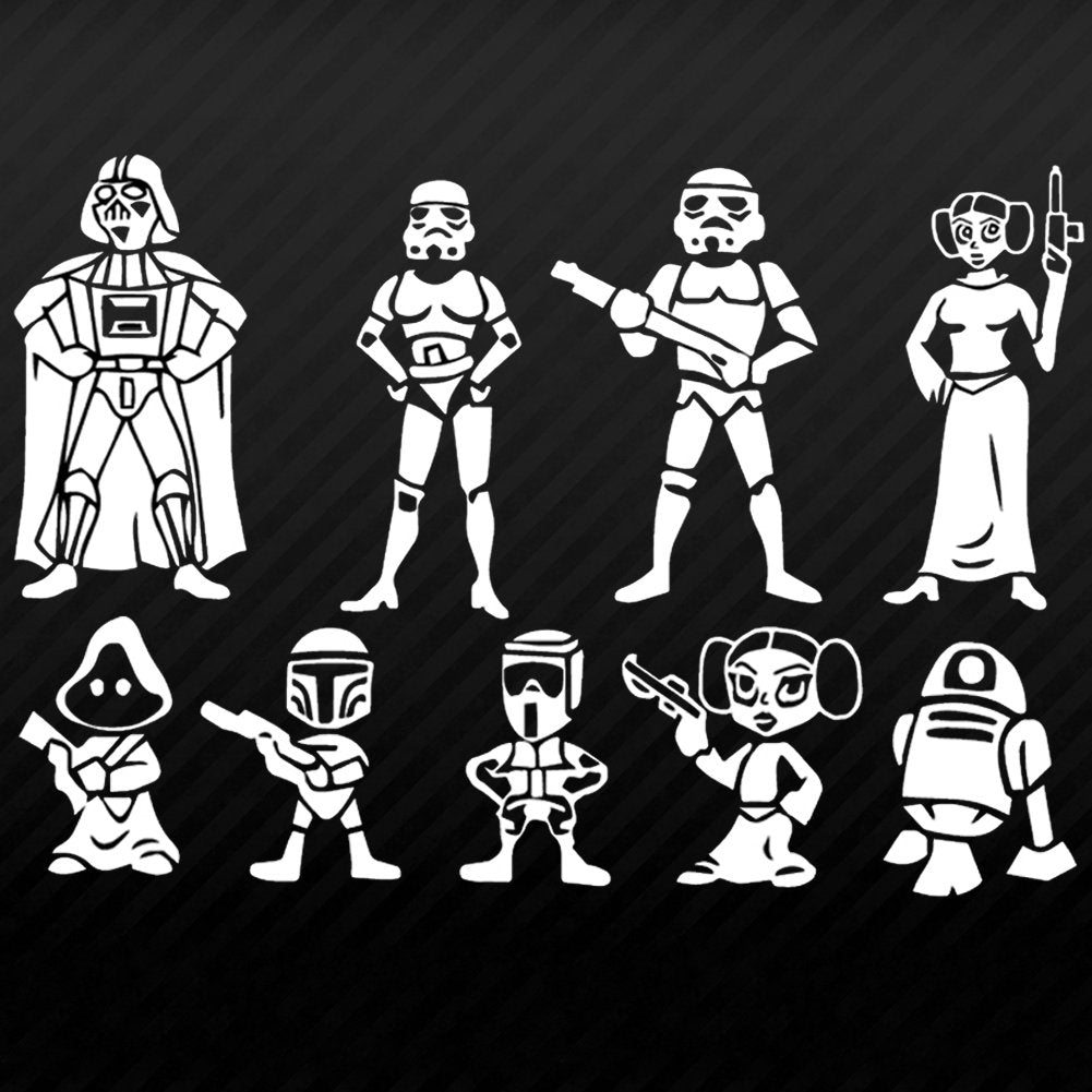Star Wars 'Casts | Comic Silhouette' Vinyl Car Sticker