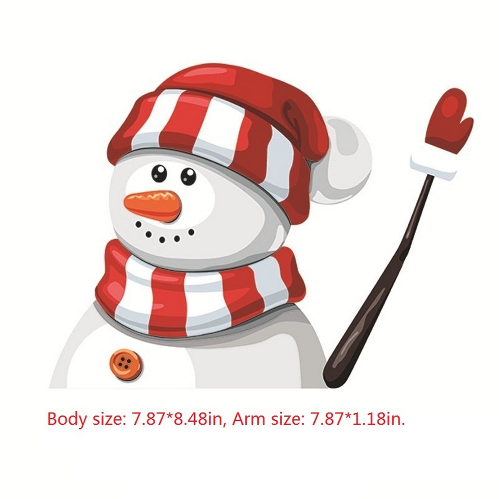 Snowman 'Christmas Hat | Arm Waving' Vinyl Car Wiper Sticker