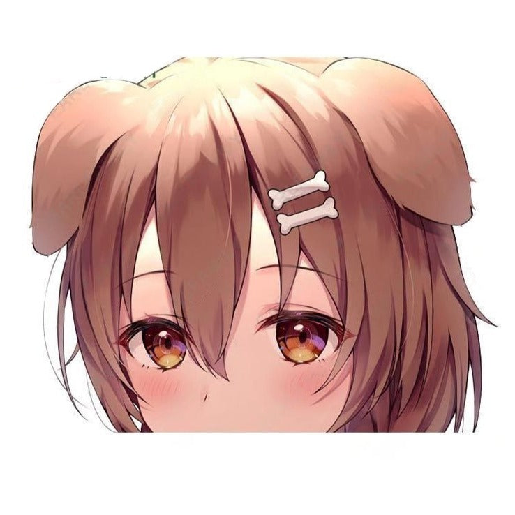 Virtual YouTuber 'Young Inugami Korone | Sad Face' Vinyl Car Peeker Sticker