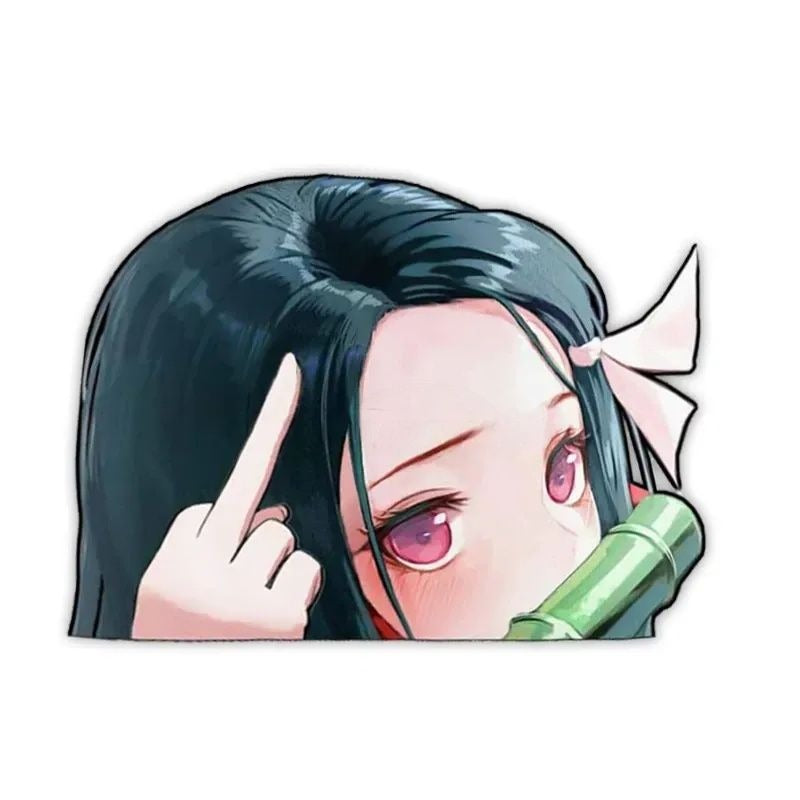 Demon Slayer 'Nezuko | F U' Vinyl Car Peeker Sticker