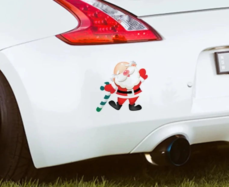 Christmas 'Joyful Santa | Candy Cane' Vinyl Car Sticker