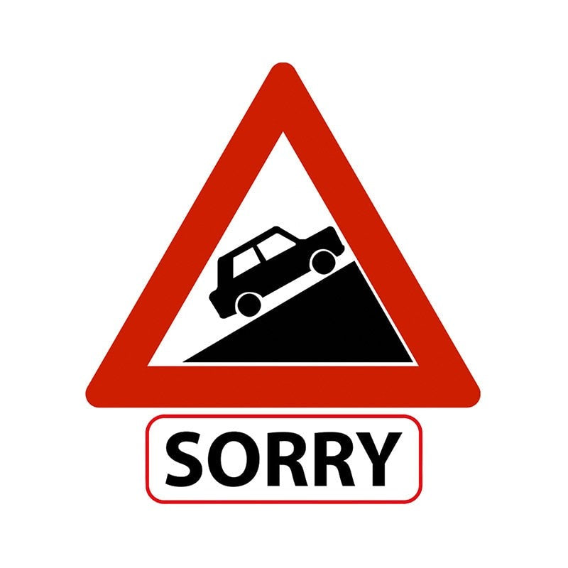 Steep Ascent 'Sorry | Car' Vinyl Car Sticker
