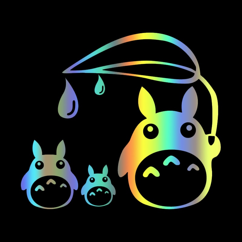 My Neighbor Totoro 'Oh, Chuu And Chibi-Totoro | Leaf Umbrella' Vinyl Car Sticker