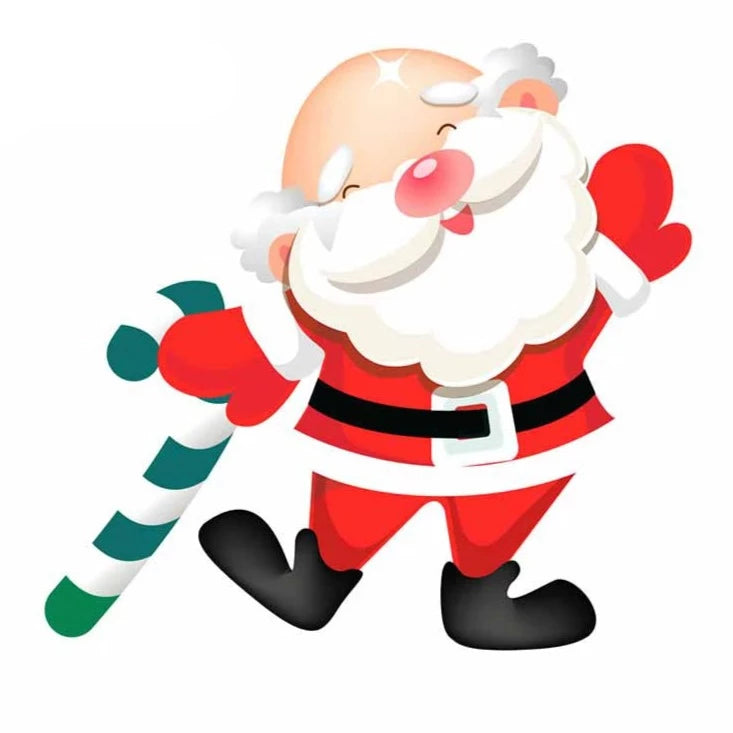 Christmas 'Joyful Santa | Candy Cane' Vinyl Car Sticker