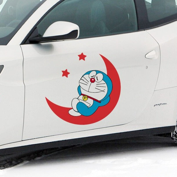 Doraemon 'Lying on Moon | Left' Vinyl Car Sticker