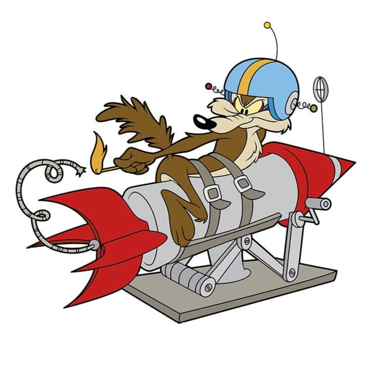 Looney Tunes 'Coyote | Lighting a Rocket 2.0 | Right' Vinyl Car Sticker