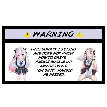 Virtual YouTuber 'Nakiri | Warning Sign | Cute Outfit' Vinyl Car Sticker