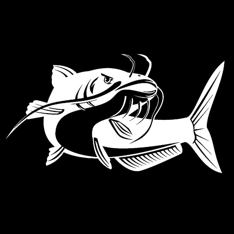 Catfish 'Swim Left' Vinyl Car Sticker