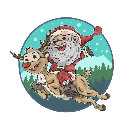 Christmas 'Santa Claus | Riding Rudolph' Vinyl Car Sticker