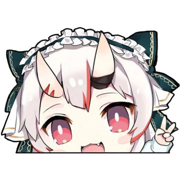 Virtual YouTuber 'Nakiri Ayame | Cheerful' Vinyl Car Peeker Sticker